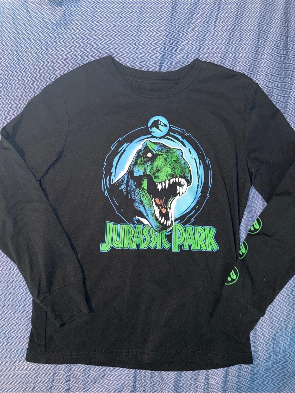 Kids' Jurassic Park Black Long-Sleeve Graphic Tee